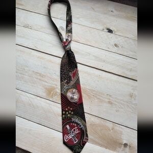 Always Coca-Cola Men's Necktie Black Logos Soda Made in USA
